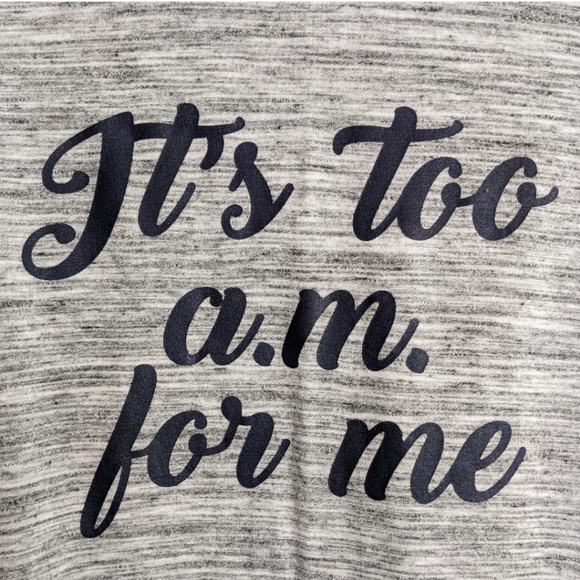 Natural Reflections Blue Gray French Terry Hoodie Graphic "It's Too A.M. for me” - Picture 6 of 16